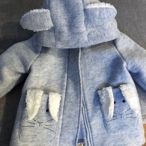Cat and Jack bunny coat grey 2T